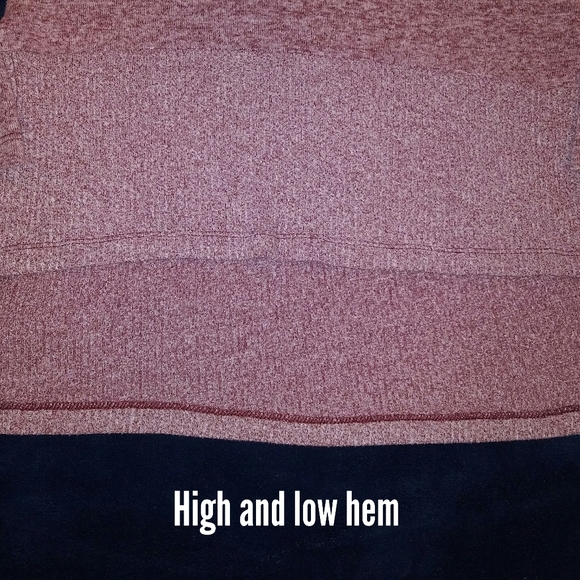 Thyme & Honey Red Grey High Low Hem Sweater 3/4 Sleeves Small - Picture 8 of 11